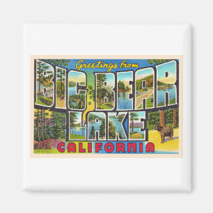 Big Bear Lake Kalifornien CA große Letter Postkart Magnet