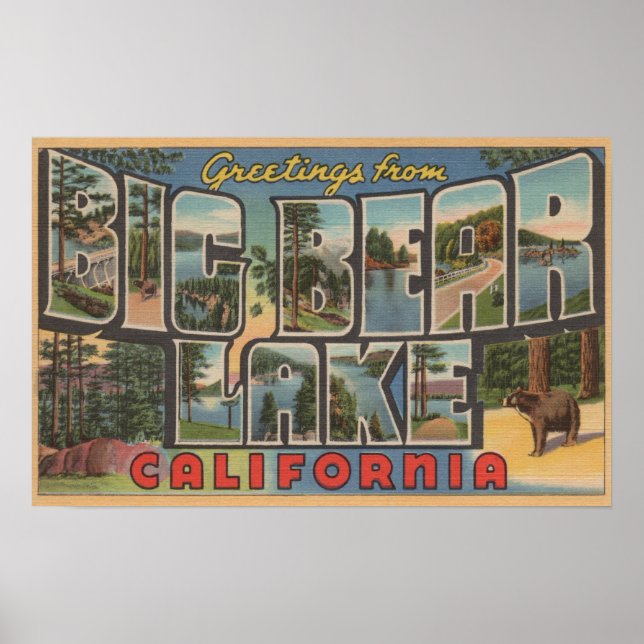 Big Bear Lake, Kalifornien - Große Briefkameras Poster (Vorne)