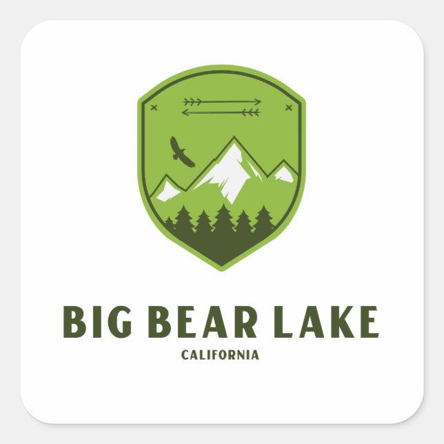 Big Bear Lake - Kalifornien Quadratischer Aufkleber (Vorderseite)