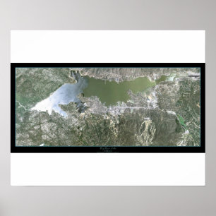 Big Bear Lake, Kalifornien Satellitenposter Poster