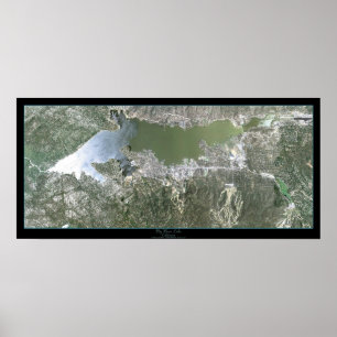 Big Bear Lake, Kalifornien Satellitenposter Poster
