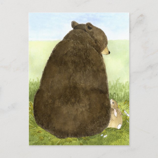 Big Bear & Little Bunny Postcard Postkarte (Vorderseite)