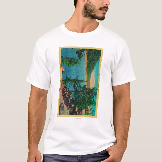 Big Bear See-Ansicht über Kante o der Welt-Antrieb T-Shirt (Vorderseite)