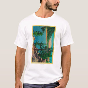 Big Bear See-Ansicht über Kante o der Welt-Antrieb T-Shirt