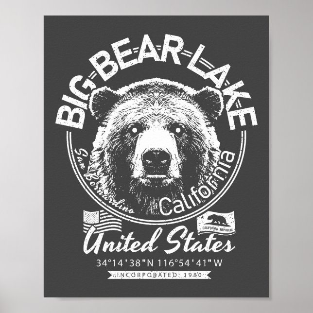 BIG BEAR SEE KALIFORNIEN - STADT GROSSER BÄRSEE POSTER (Vorne)
