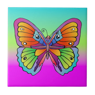 Big Beautiful Butterfly auf schwarz Fliese