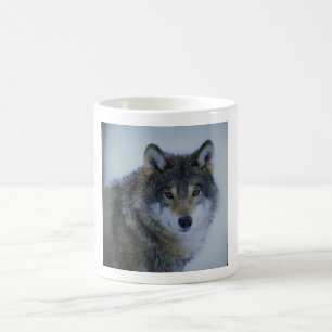 Big Beautiful Grey Wolf in freier Wildbahn Kaffeetasse