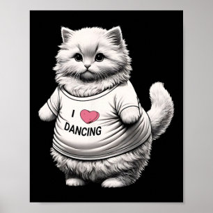 Big Belt Niedlich Fat Cat Art Design Fat Kitten Li Poster