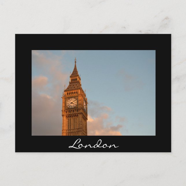 Big Ben à Londres carte postale en noir (Devant)