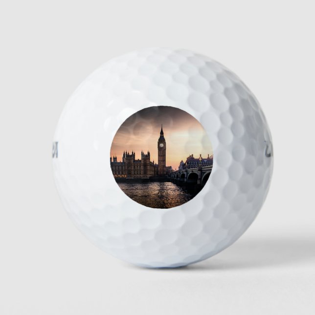 Big Ben an der Themse in London Golfball (Vorderseite)