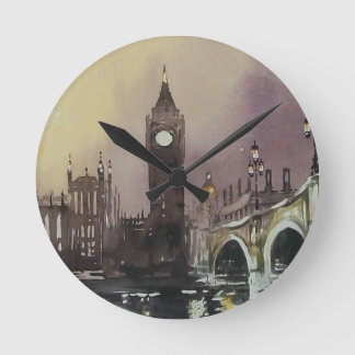 Big Ben At Night London Wall Clock Runde Wanduhr