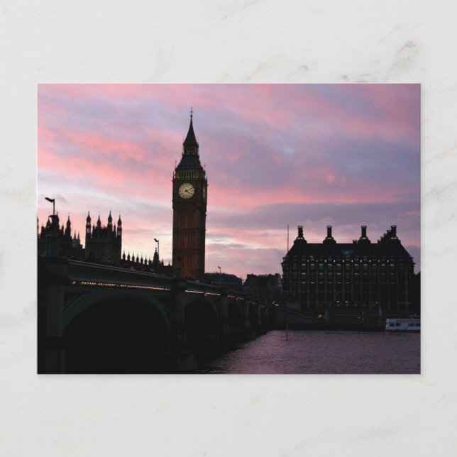Big Ben bei Sunset, London Postkarte (Vorderseite)
