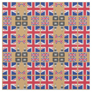 Big Ben, British Flag Stoff trendy Vereinigtes Kö