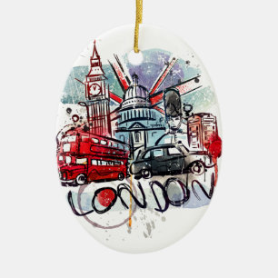 Big Ben Bus London Wahrzeichen Keramik Ornament