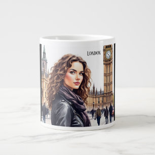 Big Ben Clock Tower und die liebliche Lady Jumbo-Tasse