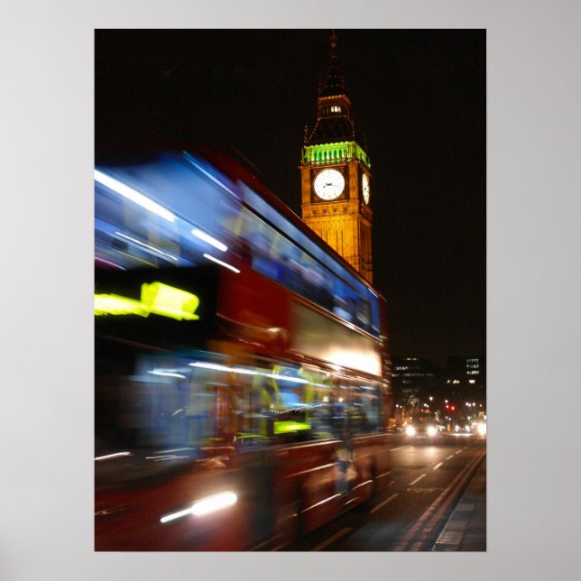 Big Ben - Double Decker Bus - London Poster (Vorne)