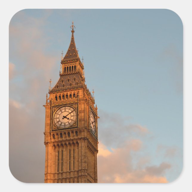 Big Ben in London-Aufkleber Quadratischer Aufkleber (Vorderseite)