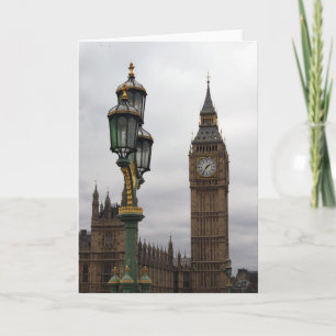 Big Ben - Lamppost - London - Grußkarte Karte