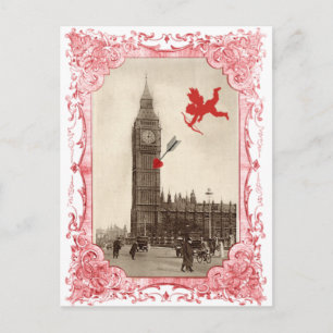 Big Ben London Cupid Valentinstag Postkarte