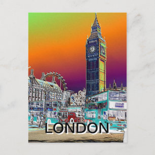 Big Ben London Eye Westminster UK Postkarte