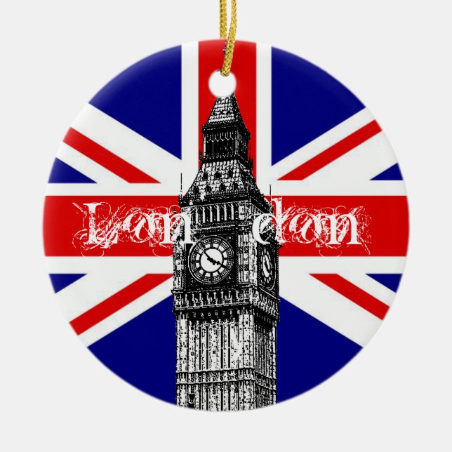 Big Ben London Flag Ornament (Vorne)