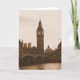 Big Ben - London - Themse - Grußkarte Karte