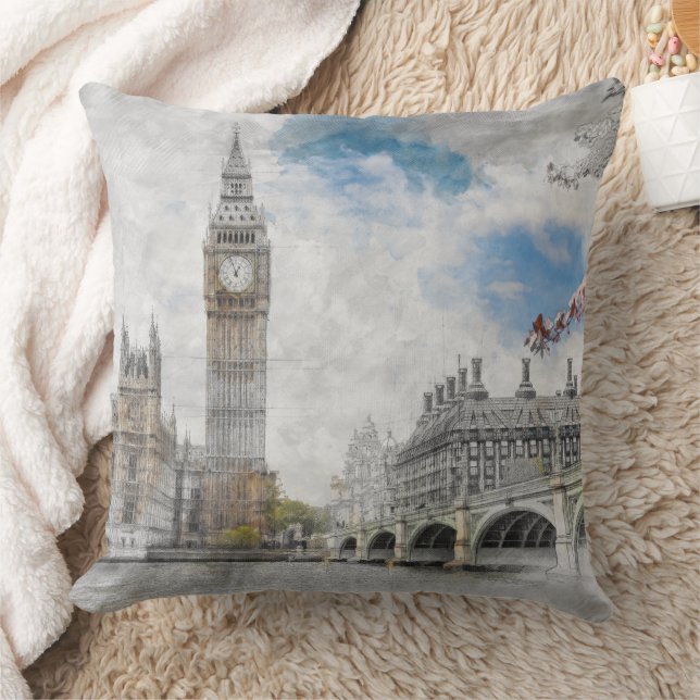 Big Ben London Throw Kissen - Iconic Cityscape (Decke)