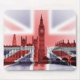 Big Ben London und Gewerkschafts-Jackflagge Mousepad