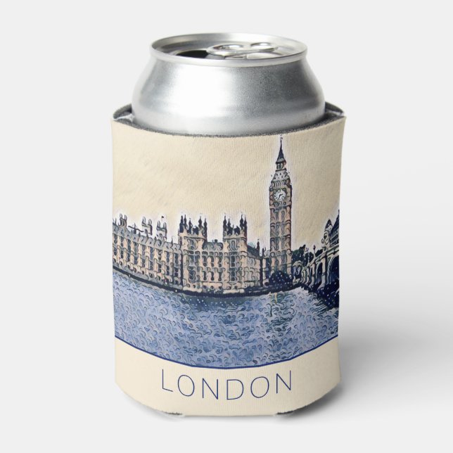 Big Ben London Watercolor Dosenkühler (Kanne Vorderseite)