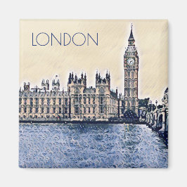 Big Ben London Watercolor Magnet