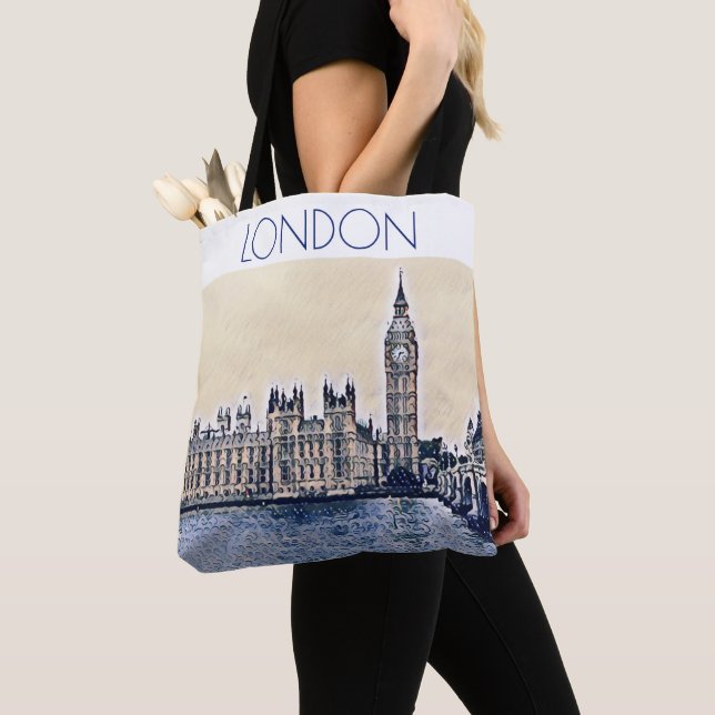 Big Ben London Watercolor Tasche (Von Nahem)