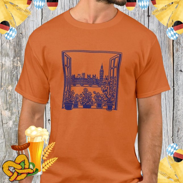 Big Ben London Window View UK Travel Souvenir T-Shirt (Von Creator hochgeladen)