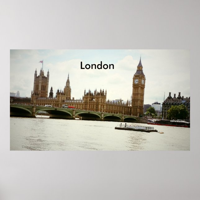 Big Ben Parliament and Thames Poster (Vorne)