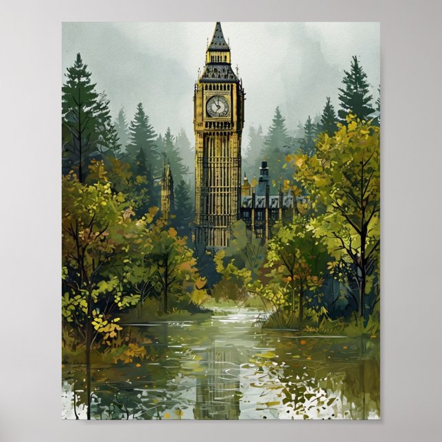 Big Ben Poster - Vibrant London Illustration (Vorne)