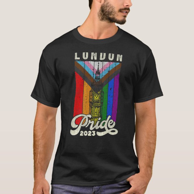 Big Ben Progress Pride Flag 2023 in London T-Shirt (Vorderseite)
