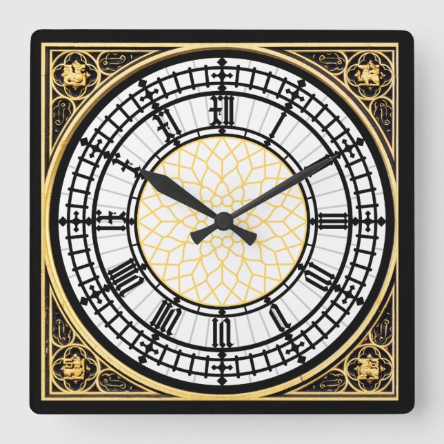 Big Ben Square Wall Clock Quadratische Wanduhr (Vorderseite)