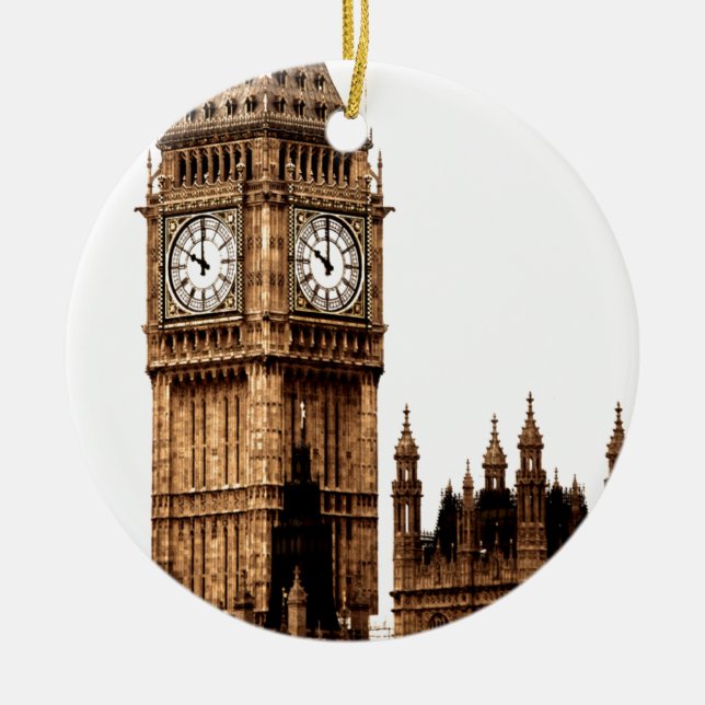 Big Ben Tower London City Großbritannien Keramik Ornament (Vorne)