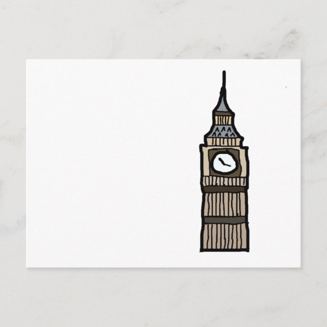 Big Ben Tower of London Whimsical Cartoon Postkarte (Vorderseite)