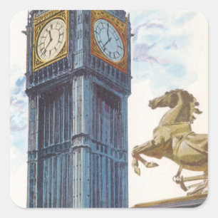 Big Ben Uhrturm im Palace of Westminster Quadratischer Aufkleber