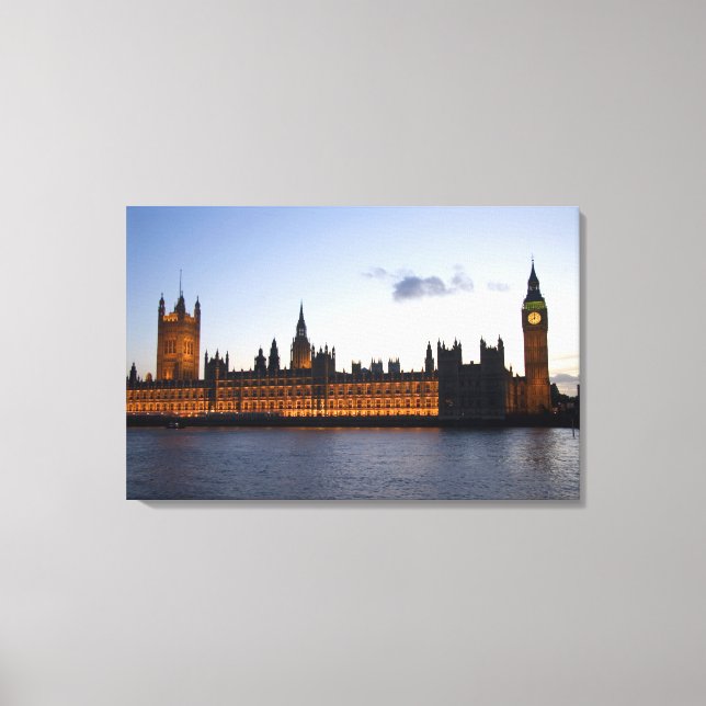 Big Ben und das Parlament in der Stadt Leinwanddruck (Vorderseite)