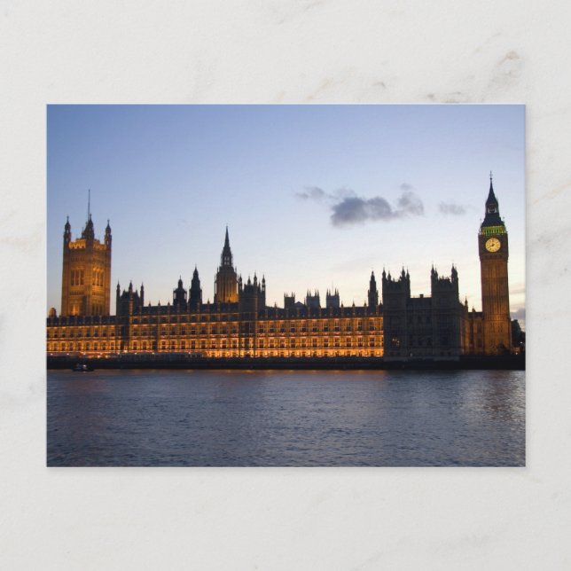 Big Ben und das Parlament in der Stadt Postkarte (Vorderseite)