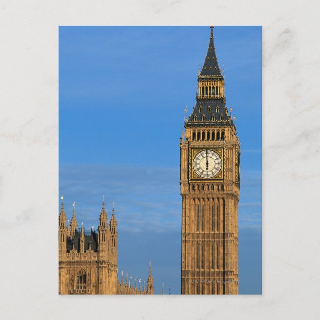 Big Ben und Gebäude des Parlaments Postkarte (Vorderseite)