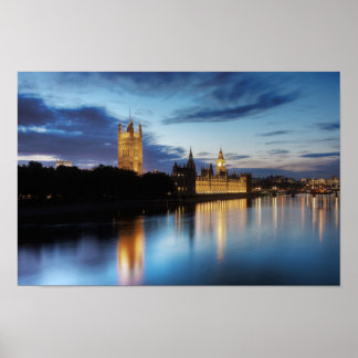 Big Ben und Palast von Westminster in der Nacht Poster