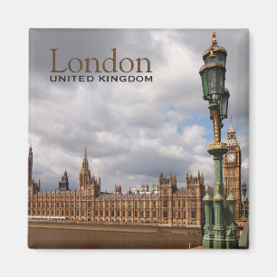 Big Ben und Parlament in London: Textmagnet Magnet