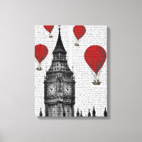 Big Ben und Red Hot Air Balloons