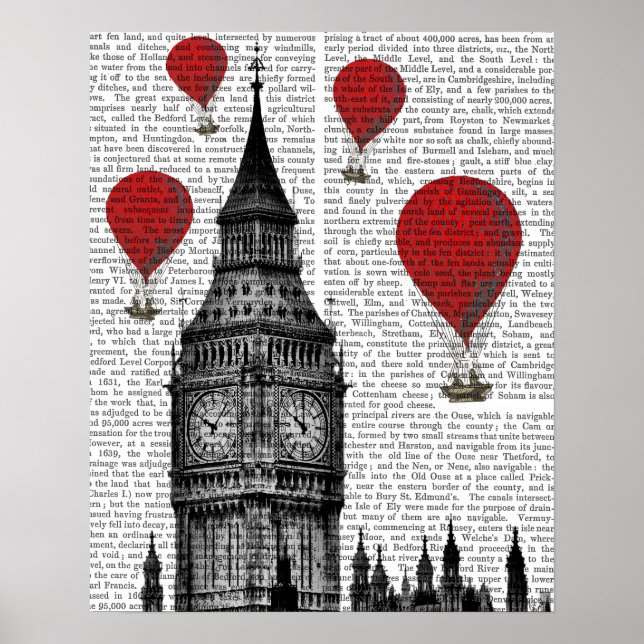 Big Ben und Red Hot Air Balloons Poster (Vorne)
