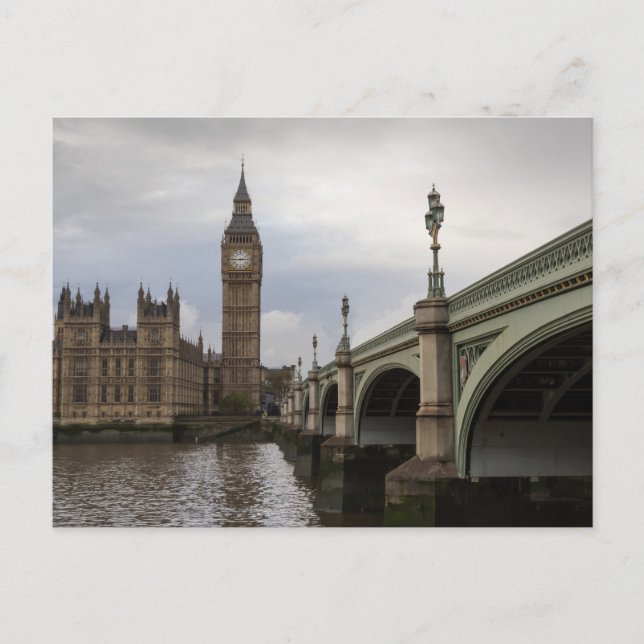 Big Ben und Westminster Bridge Postkarte (Vorderseite)