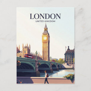 Big Ben und Westminster Bridge Vereinigtes Königre Postkarte