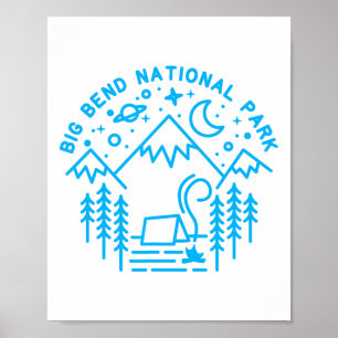 Big Bend National Park Shirt Camping Linienkunst H Poster