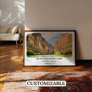 Big Bend National Park Texas Poster, Aquarell Poster